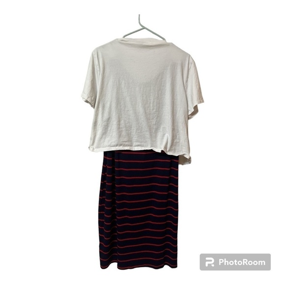 Motherhood Maternity T-Shirt Striped Dress - Picture 2 of 4